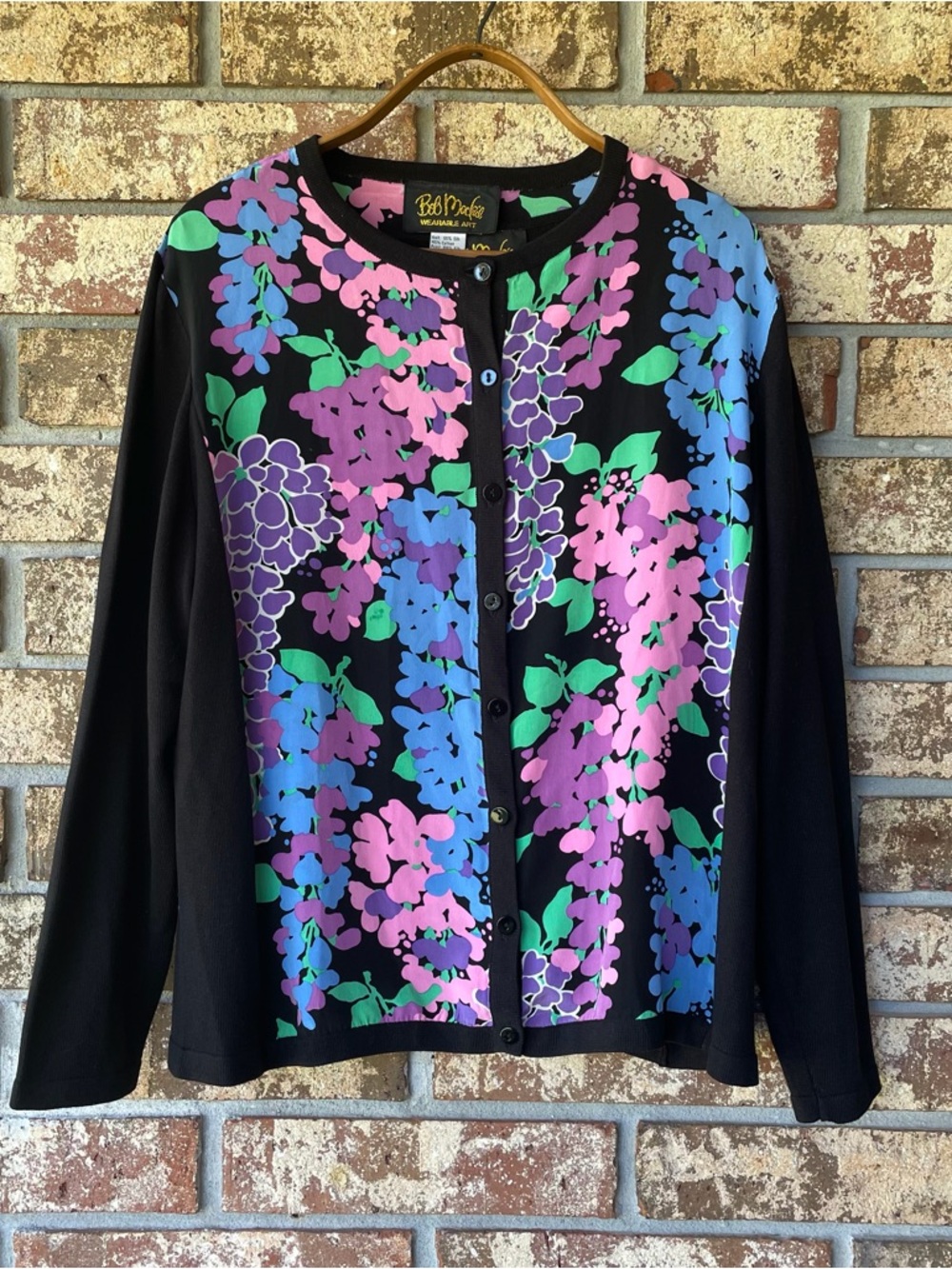 Bob Mackie Wearable Art 2 Piece Top Women’s Size Medium Silk Fantastic Florals!